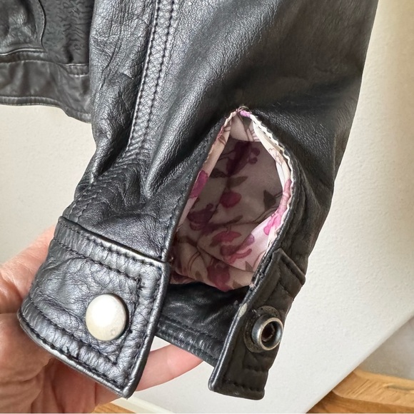 Vintage Brass Plum Nordstrom Y2K Cropped Genuine Leather lined jacket size Small - Picture 8 of 13